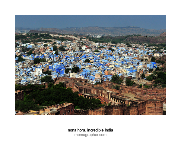 Blue City, Jodhpur, Rajasthan, India. Mehrangarh Fort
