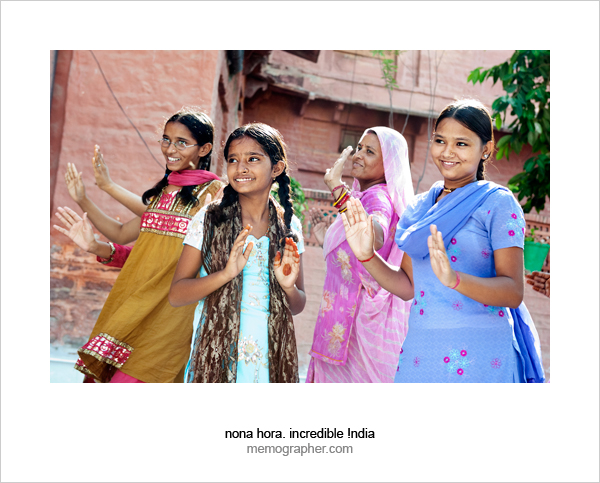 Dancing Women and Girls. Sambhali Trust, Jodhpur, Rajasthan, India