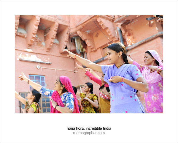 Dancing Women and Girls. Sambhali Trust, Jodhpur, Rajasthan, India