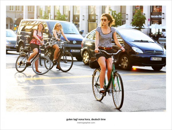 Girls on Bicycles. Berlin, Germany