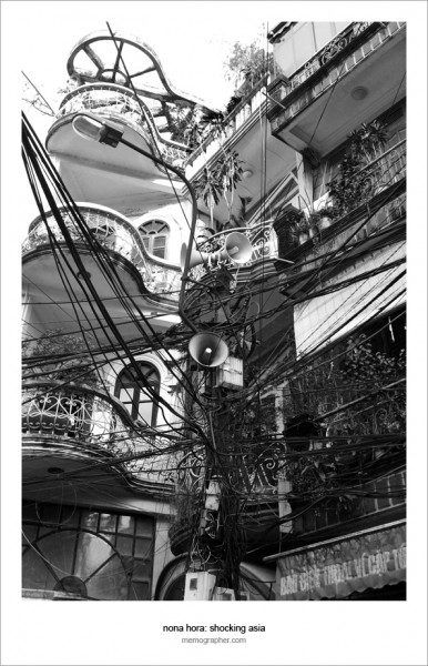 Electrical Wires and Phone Lines. Hanoi, Vietnam