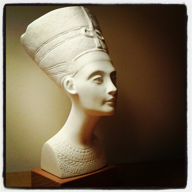 On My Shelves. A Bring-back from Berlin, Germany. Nefertiti Bust.