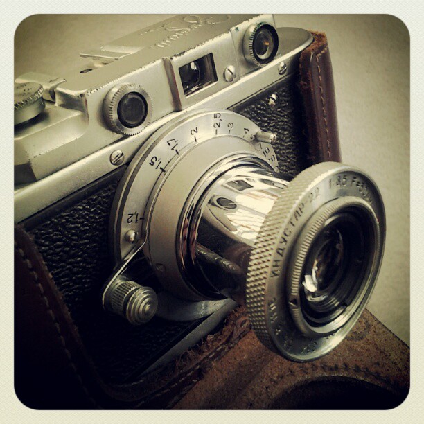 On My Shelves. Soviet Photo Camera Zorki - Copy of Leica camera. Click on image to see another version