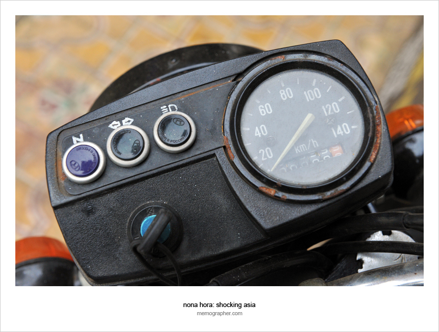 Soviet Minsk Motorcycle Dashboard. Sapa Vietnam