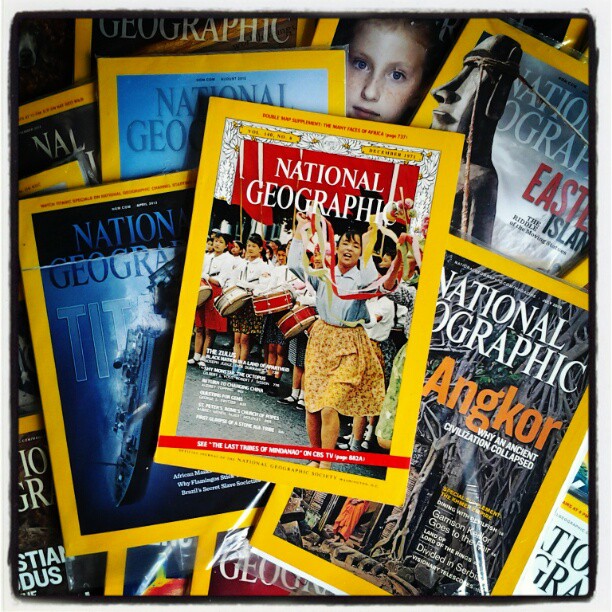 On My Shelves. My Collection of National Geographic magazines with the oldest issue dated December 1971. Click on image to see another version