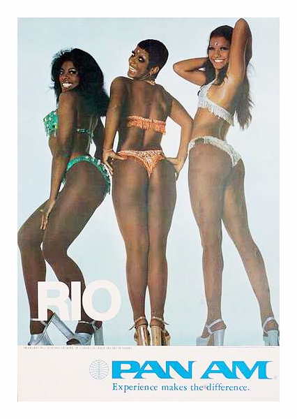 1975 Pan Am Rio Brazilian Carnival Sexy Girls Dancers Magazine Ad